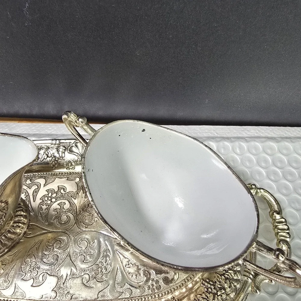 Vtg MCM Sugar Creamer Set With Tray Japan 50s 60s